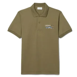 Áo Polo Nam Lacoste Men's Classic Piqué Shirt With Embroidered Pattern Army Green PH5821 E9F Màu Xanh Olive Size 4 - Duy Hoang