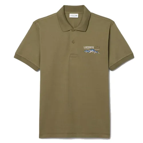 Áo Polo Nam Lacoste Men's Classic Piqué Shirt With Embroidered Pattern Army Green PH5821 E9F Màu Xanh Olive Size 4 - Duy Hoang