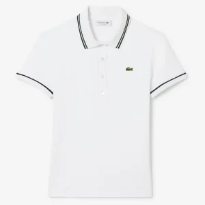 Áo Polo Nữ Lacoste Women's L.12.D Slim Fit Trim Detail DF5284-51-FMB Màu Trắng Size 34 - Duy Hoang