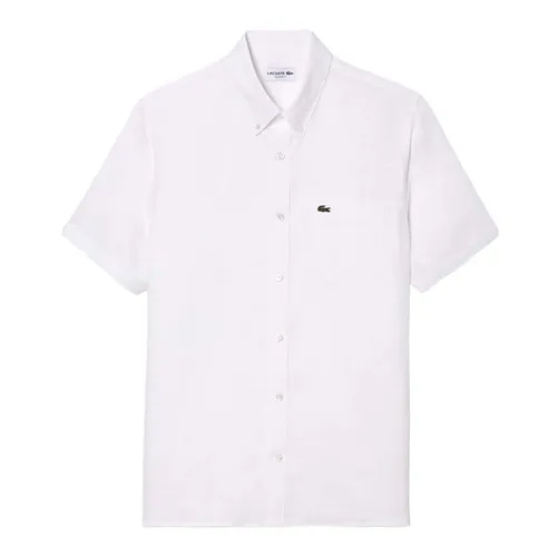 Áo Sơ Mi Cộc Tay Nam Lacoste Men's Short Sleeved Linen Shirt CH5699 001 Màu Trắng Size 38 - Duy Hoang
