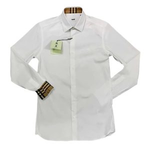 Áo Sơ Mi Dài Tay Nam Burberry Tag Logo Ngựa SS24 Màu Trắng Size S - Duy Hoang