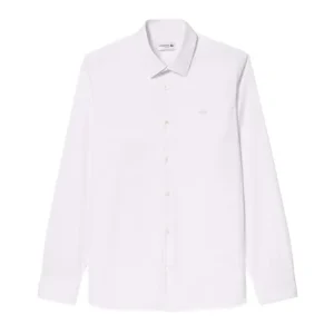 Áo Sơ Mi Dài Tay Nam Lacoste Men's Slim Fit Stretch Poplin Shirt CH5253 001 Màu Trắng Size 38 - Duy Hoang