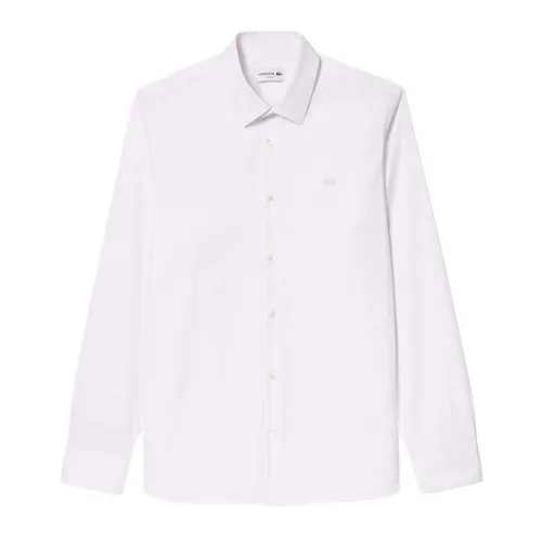 Áo Sơ Mi Dài Tay Nam Lacoste Men's Slim Fit Stretch Poplin Shirt CH5253 001 Màu Trắng Size 38 - Duy Hoang