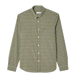 Áo Sơ Mi Dài Tay Nam Lacoste Men's Striped Loose-fit Poplin Shirt CH0894 - IK8 Màu Xanh Lá Size 39 - Duy Hoang