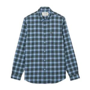 Áo Sơ Mi Nam Lacoste Regular Fit Check Print Shirt CH0208 Màu Xanh Kẻ Size 39 - Duy Hoang
