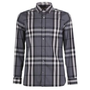 Áo Sơ Mi Nam Burberry 3983537 Checked Nelson Shirt Màu Xám Kẻ Size XS - Duy Hoang