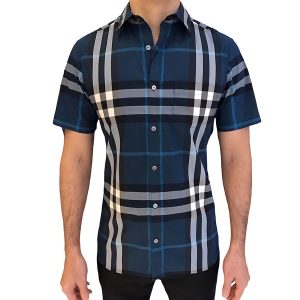 Áo Sơ Mi Nam Burberry 4008957 Shirt Màu Xanh Kẻ Size XS - Duy Hoang