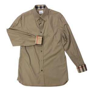 Áo Sơ Mi Nam Burberry Check Shirt Beige Màu Be Nâu Size S - Duy Hoang