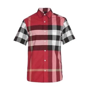 Áo Sơ Mi Nam Burberry Check Stretch Cotton Shirt 8007179 Kẻ Đỏ Size S - Duy Hoang