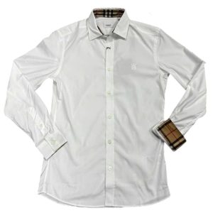 Áo Sơ Mi Nam Burberry Cotton Logo TB Long Sleeve White Màu Trắng Size XS - Duy Hoang