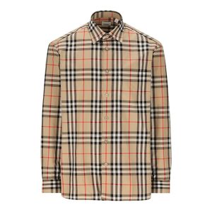 Áo Sơ Mi Nam Burberry Long Sleeved Checked Buttoned Shirt 8070577 Màu Be Kẻ Size S - Duy Hoang