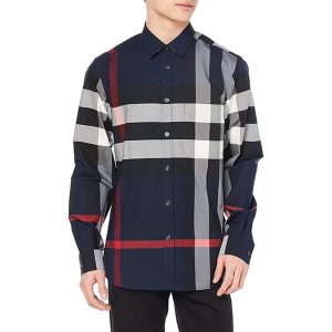 Áo Sơ Mi Nam Burberry Men's Navy IP Check Shirt 8018111 1003 Màu Xanh Kẻ Size XS - Duy Hoang