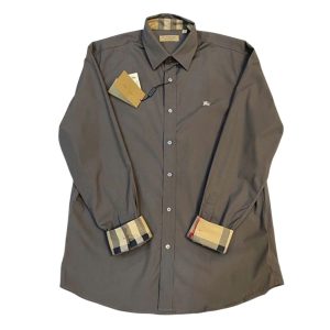 Áo Sơ Mi Nam Burberry Stone Check Grey Cổ Màu Xám - Duy Hoang