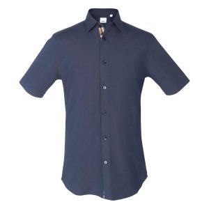 Áo Sơ Mi Nam Burberry Stretch Cotton Shirt In Navy 8091436 Màu Xanh Navy Size S - Duy Hoang