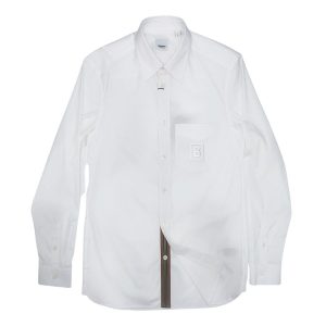 Áo Sơ Mi Nam Burberry White Letter Pattern Functional Cotton 8061860 Màu Trắng Size S - Duy Hoang