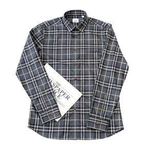 Áo Sơ Mi Nam Burberry With Vintage Check Printed 80842971 Grey Màu Xám Size S - Duy Hoang