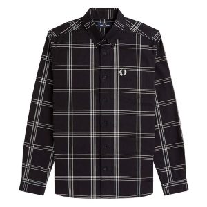 Áo Sơ Mi Nam Fred Perry M4693-Q322 102 Shirt Màu Đen Kẻ Size XS - Duy Hoang