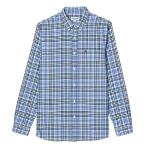 Áo Sơ Mi Dài Tay Nam Lacoste Organic Cotton Regular Fit Checked Shirt CH0174 - FYF Kẻ Caro Màu Xanh Size 40 - Duy Hoang