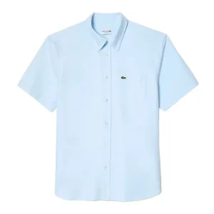 Áo Sơ Mi Nam Lacoste Oxford Shirt Short Sleeve Regular Fit CH1917 F6Z Màu Xanh Da Trời Size 38 - Duy Hoang
