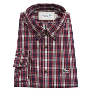 Áo Sơ Mi Nam Lacoste Regular Fit CH3983 8L1 Màu Kẻ Đỏ Size 38 - Duy Hoang
