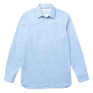 Áo Sơ Mi Nam Lacoste Textured Cotton Shirt CH6394 PNE Màu Xanh Blue Size 38 - Duy Hoang