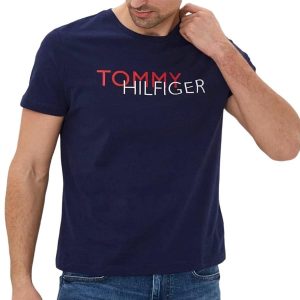 Áo Thun Nam Tommy Hilfiger Sustainable Brand Print T-Shirt 78J9628 410 - GD04 Màu Xanh Đậm Size S - Duy Hoang