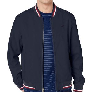Áo Tommy Hilfiger Men's Lightweight Varsity Rib Knit Bomber Jacket Màu Xanh Navy Size S - Duy Hoang