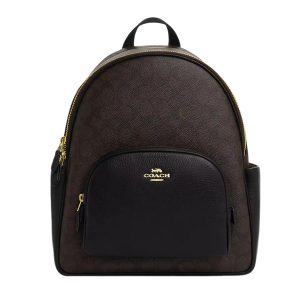 Balo Nữ Coach Court Backpack In Signature Canvas CZ176 Màu Nâu Đậm - Duy Hoang
