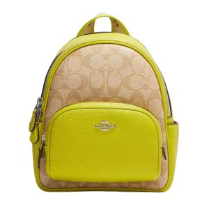 Balo Nữ Coach Mini Court Backpack In Signature Canvas CJ594 Màu Be Vàng - Duy Hoang