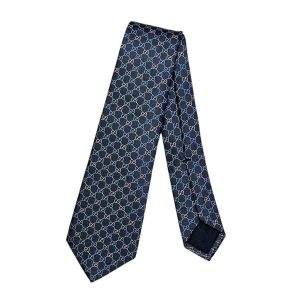 Cà Vạt Gucci Cravate Navy Mono GG Blue/ Beige Màu Xanh Navy - Duy Hoang