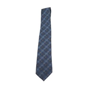 Cà Vạt Nam Gucci Signature Logo GGWEB Silk Tie Wire Blue 408869 Màu Xanh - Duy Hoang