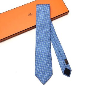 Cà Vạt Nam Hermès Cravate Ciel Blanc Circuit Màu Xanh Blue - Duy Hoang