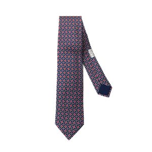 Cà Vạt Nam Hermès Cravate Marine Rouge Vif Blanc Màu Đỏ - Duy Hoang