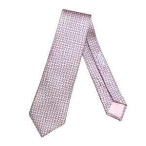 Cà Vạt Nam Hermès Cravate Rose / Blanc / Gris Màu Hồng/Xám - Duy Hoang