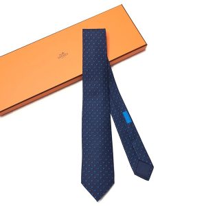 Cà Vạt Nam Hermès  Marine  Azur H Shadow Màu Xanh Navy - Duy Hoang