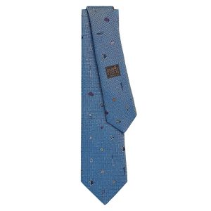 Cà Vạt Nam Hermès Sporty Chic Tie Ciel /Multicolore H339364T 06 Rộng 7cm Màu Xanh Da Trời - Duy Hoang