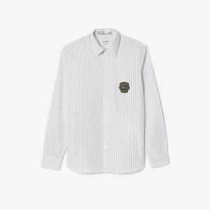 Áo Sơ Mi Lacoste Nam Tay Dài Kẻ Sọc Có Huy Hiệu - Duy Hoang