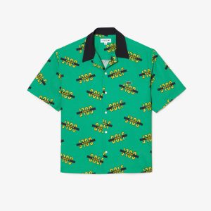 Áo Sơ Mi Lacoste Unisex Unisex Tay Ngắn Chống Tia UV Họa Tiết In - Duy Hoang