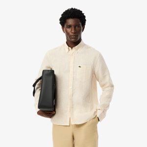 Áo Sơ Mi Lacoste Nam Dáng Suông Chất Liệu Linen Hoạ Tiết Sọc - Duy Hoang