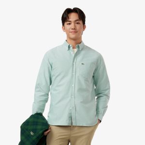 Áo Sơ Mi Lacoste Nam Dáng Suông Tay Dài Chất Liệu Oxford - Duy Hoang