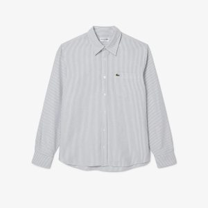 Áo Sơ Mi Lacoste Nam Dáng Suông Kẻ Sọc Có Túi Chất Liệu Oxford - Duy Hoang