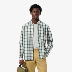 Áo Sơ Mi Lacoste Nam Dáng Suông Kẻ Caro Chất Liệu Poplin - Duy Hoang