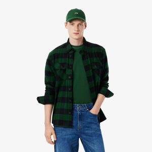 Áo Khoác Sơ Mi Lacoste Nam Oversize Kẻ Caro Chất Liệu Cotton - Duy Hoang