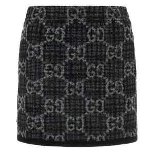 Chân Váy Gucci Grey Monogram GG Logo 774516 ZAPA4 1074 Màu Đen Xám Size 40 - Duy Hoang