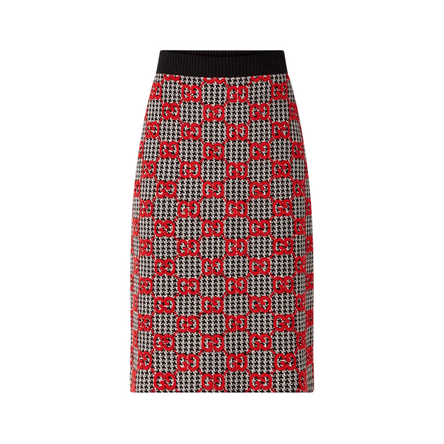 Chân Váy Nữ Gucci With GG Monogram Logo - 731011XKCM8 1040 Màu Đỏ Size S - Duy Hoang