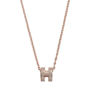 Dây Chuyền Nữ Hermès Mini Pop H Pendant Blanc Marron Glacé H147992FO55 Màu Nâu - Duy Hoang