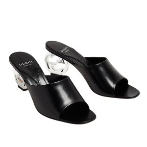 Dép Cao Gót Gucci Women's Black Bella Interlocking G Heeled Sandal Màu Đen Size 36.5 - Duy Hoang
