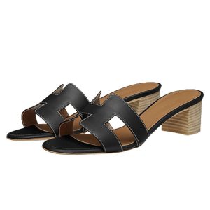 Dép Cao Gót Hermès Oasis Leather Mules Màu Nâu Đen Size 37 - Duy Hoang