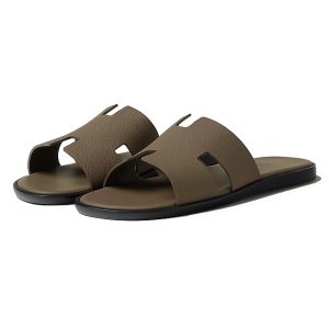 Dép Nam Hermès Izmir Epsom Taiga Etoupe Màu Nâu Size 42 - Duy Hoang