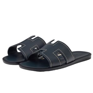 Dép Hermès Izmir Leather Sandals Màu Xanh Navy Size 40 - Duy Hoang